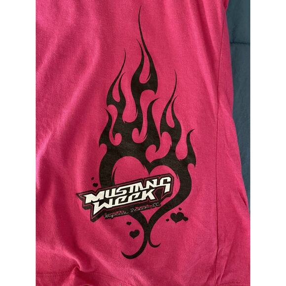 Mustang Week Myrtle Beach Women's Missy Fit Logo Graphic T-shirt Fuchsia XXL - Picture 7 of 8